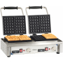 Double professional waffle maker 90° opening
