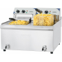 Electric fryer 2 x 10 liters with draining tap high efficiency