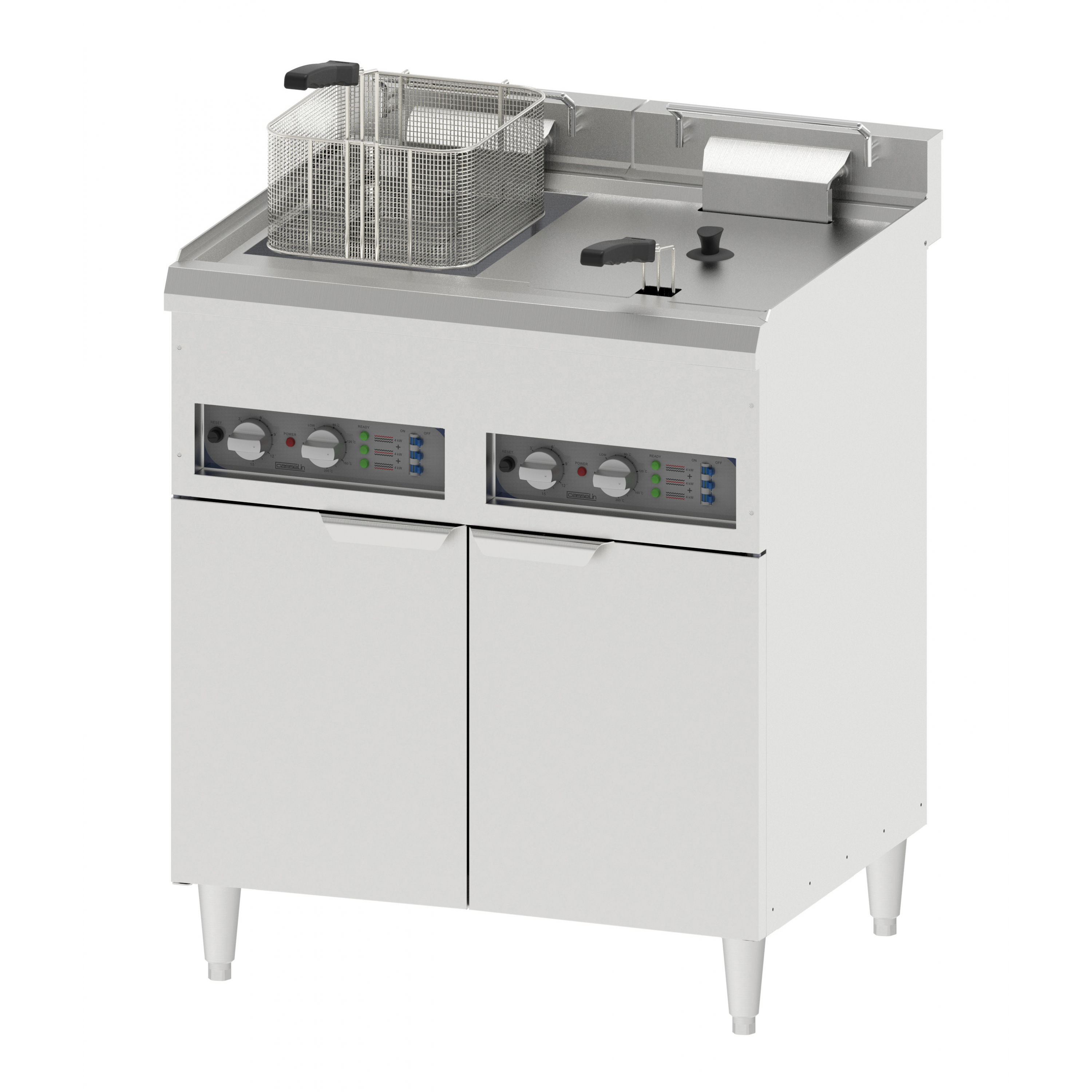 Double friteuse électrique - 2 x 16 litres avec robinet de vidange