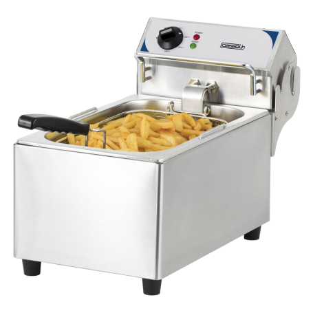 Friteuse électrique en acier inoxydable - capacité 6 litres x2 - cuve  amovible