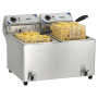 Electric deep fryer with drain tap 2 x 10 liters