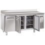 Refrigerated counter with backsplash 3 doors