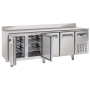 Refrigerated counter with backsplash 4 doors