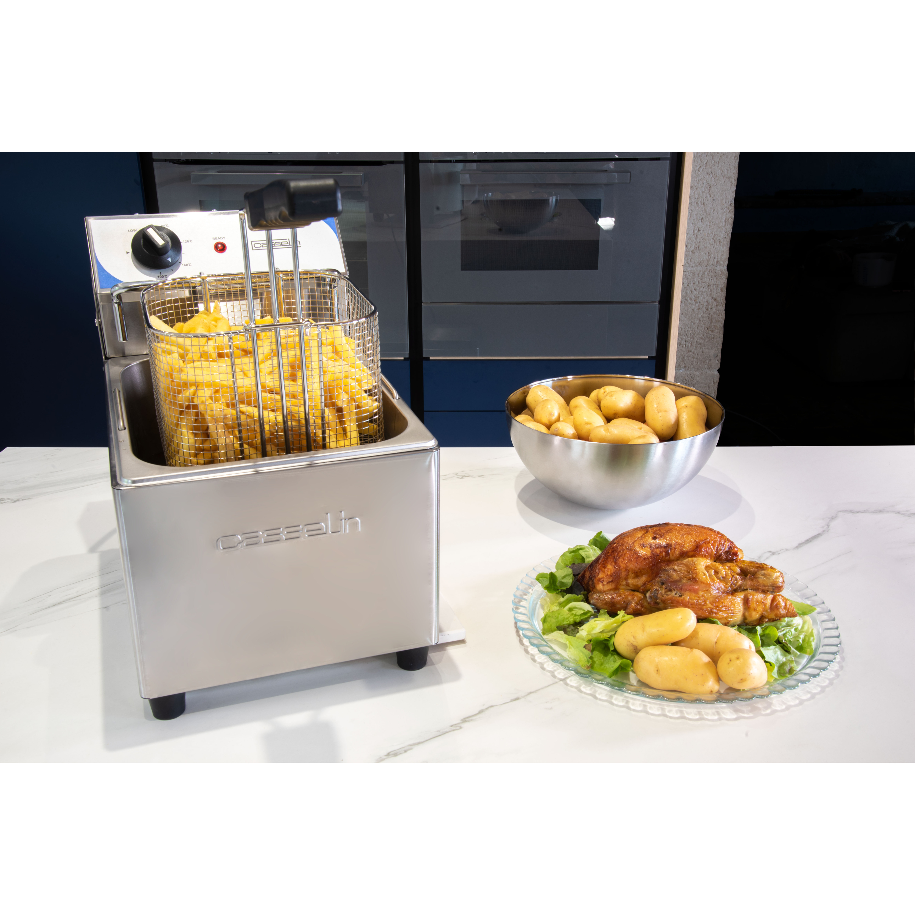 FRITEUSE ÉLECTRIQUE 2 X 7 LITRES - acier inoxydable- - CFE72B- Casselin