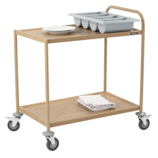 Serving cart in wood effect 2 trays 1 hoop - Casselin - 1