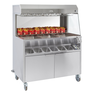 Mobiel Frites uitgifte- en warmhoudstation Dubbel verwarmd 1200 - Casselin - 1