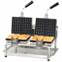 Double professional waffle maker 180° opening