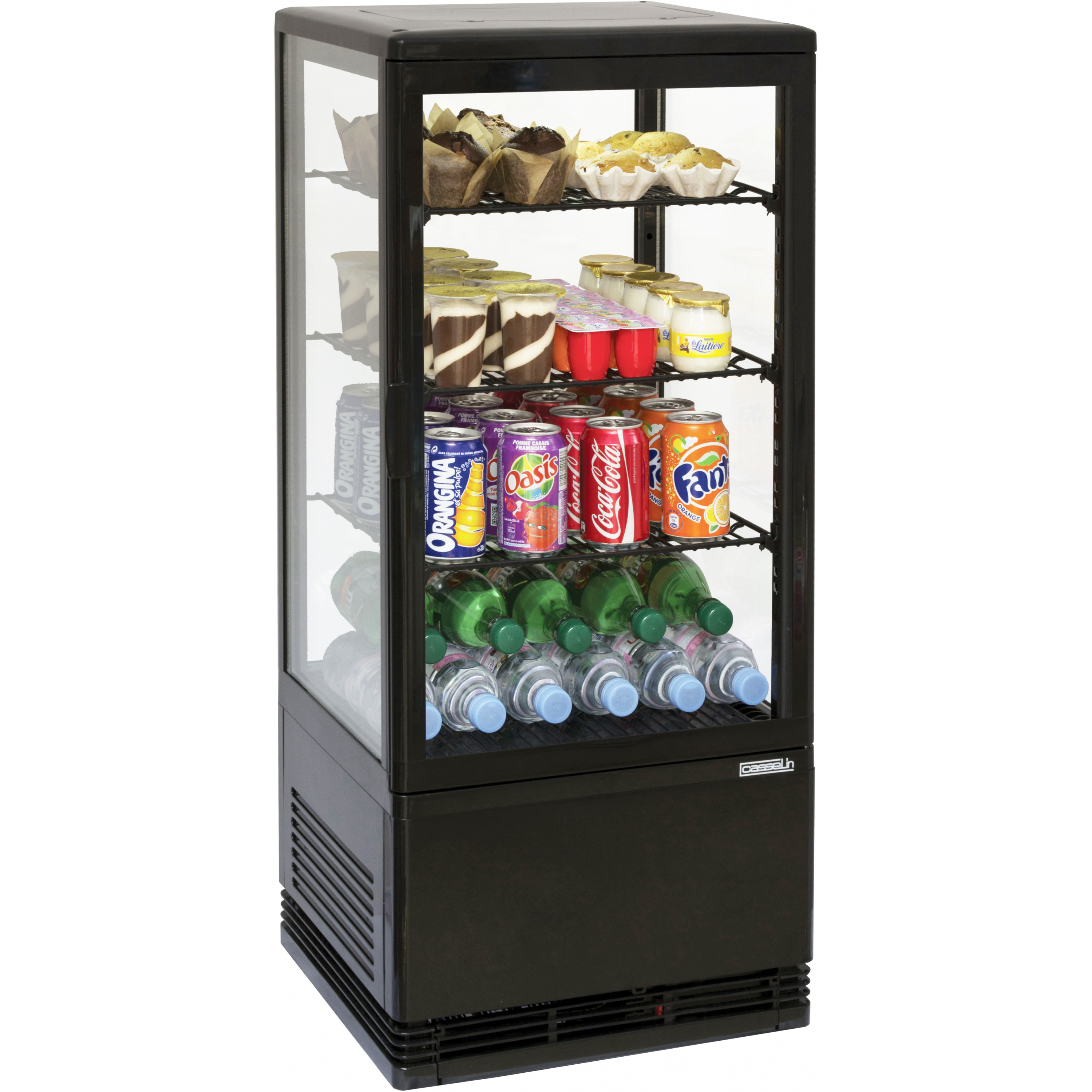 Mini vitrine réfrigérée positive 78L Noire professionnel Casselin