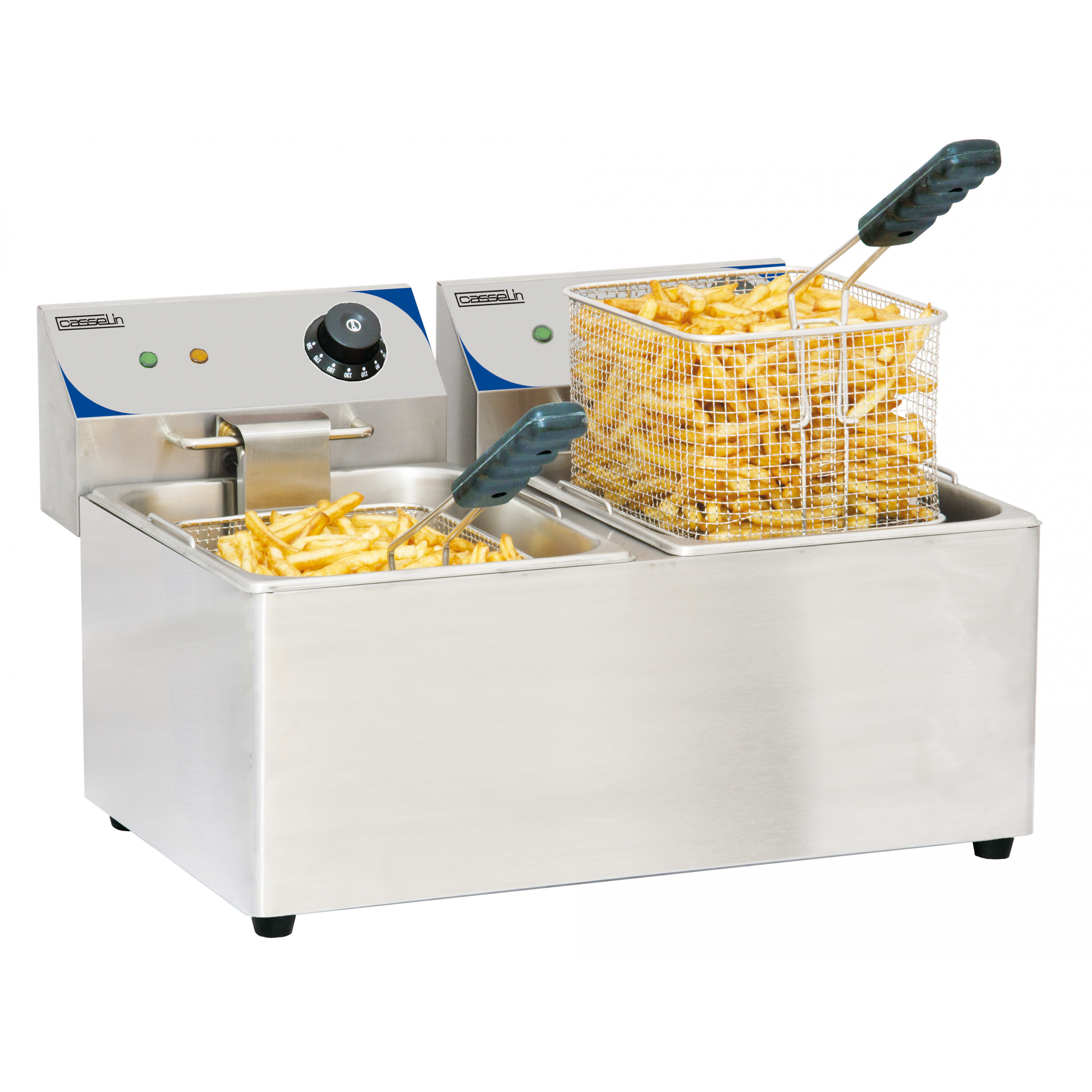 Economisch hoesten Papa Friteuse 2 x 8L Professioneel Casselin