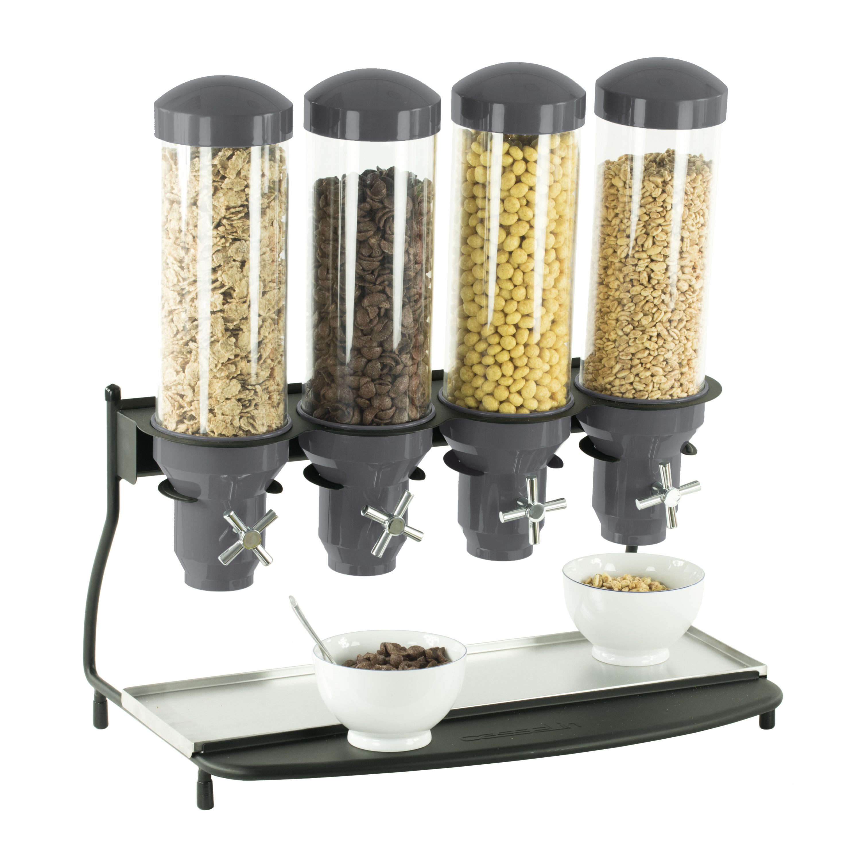 Dispenser/contenitore a parete triplo per cereali e alimenti secchi Silver SaleemSpace 