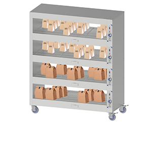 Mobile heating shelf