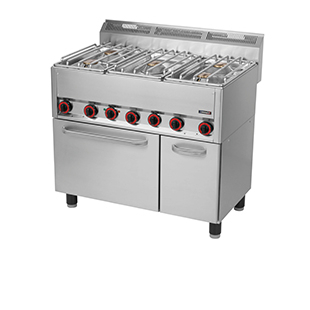 Gas cooker with electric oven