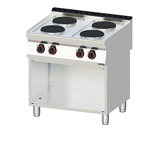 Electric cooker with open cabinet 