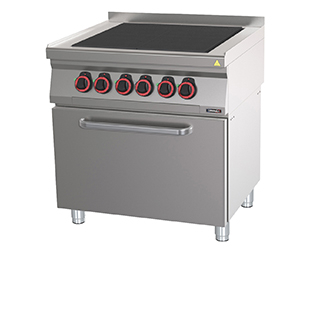 Electric solid tops cooker with oven