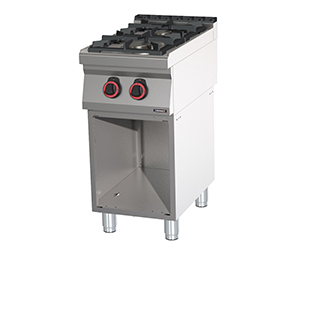 Gas cooker with open cabinet 