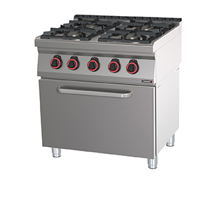 Gas cooker with electric oven