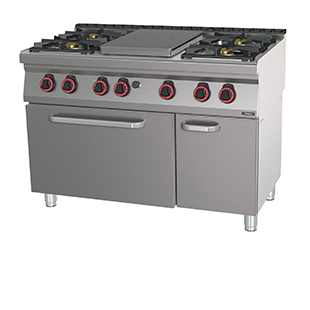 Gas cooker with electric oven